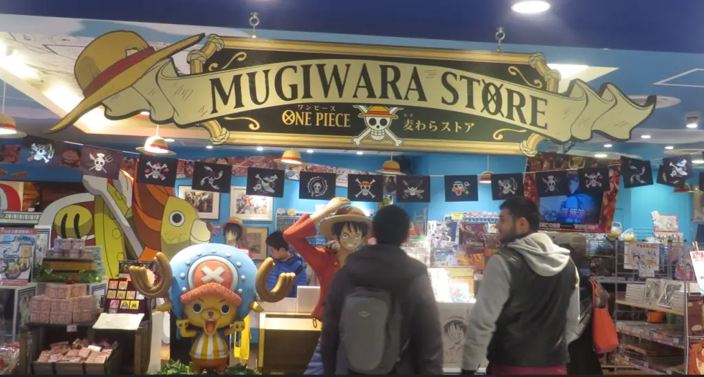 The Mugiwara Store located in Shibuya's Parco building. The store features all kinds of merchandise from the dedicated anime series One Piece.