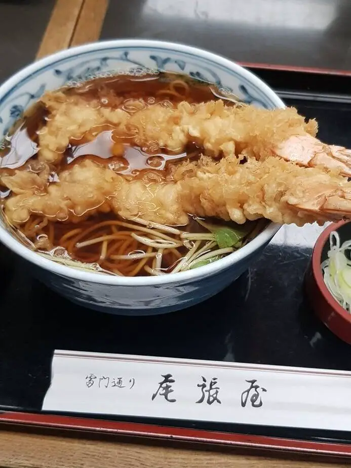 Hot bowl of soba noodles in Nagano