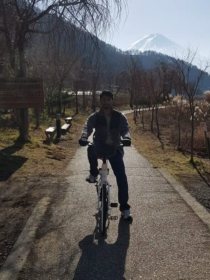 Cycling around Mt Fuji at Lake Kawaguchi