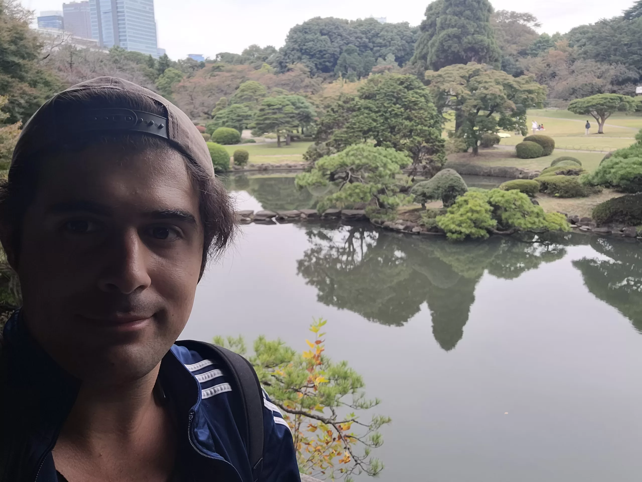 A selfie shot at Shinjuku Gyoen National Garden.