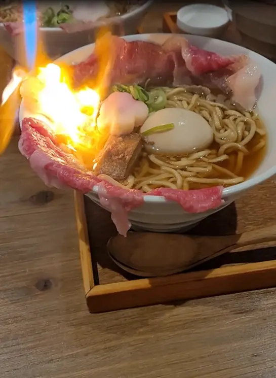Moon & Back Ramen Bar offers flame-torched Wagyu ramen!