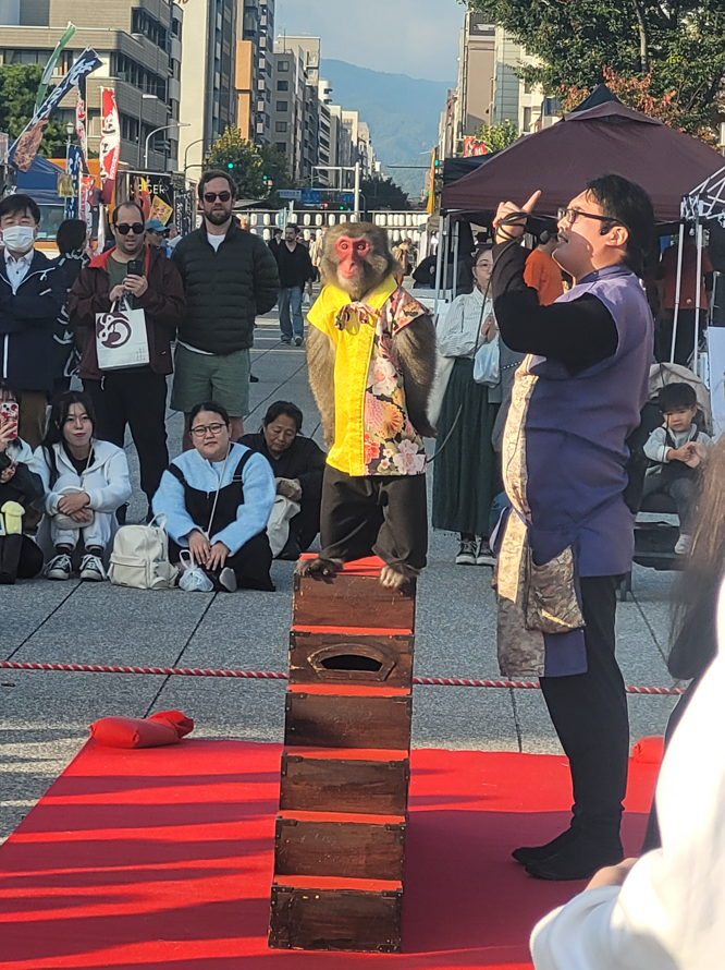 Enjoying the festivities at Higashi Hongan-ji Temple