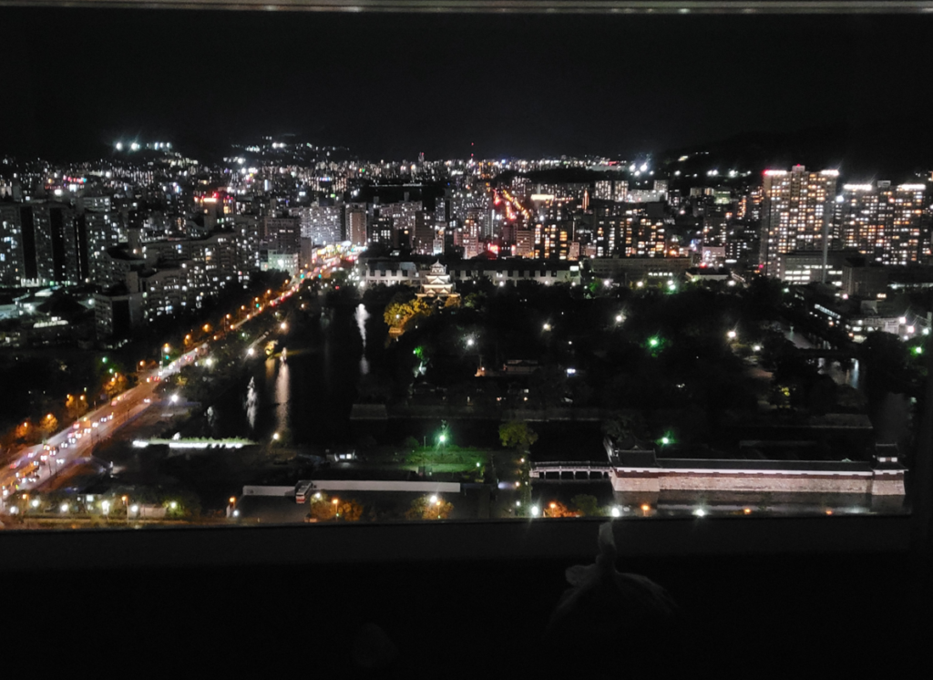 City night view from Rihga Hotel, Hiroshima.