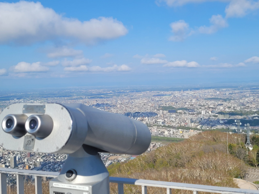 Spectacular views from the summit of Mt. Moiwa, Sapporo.